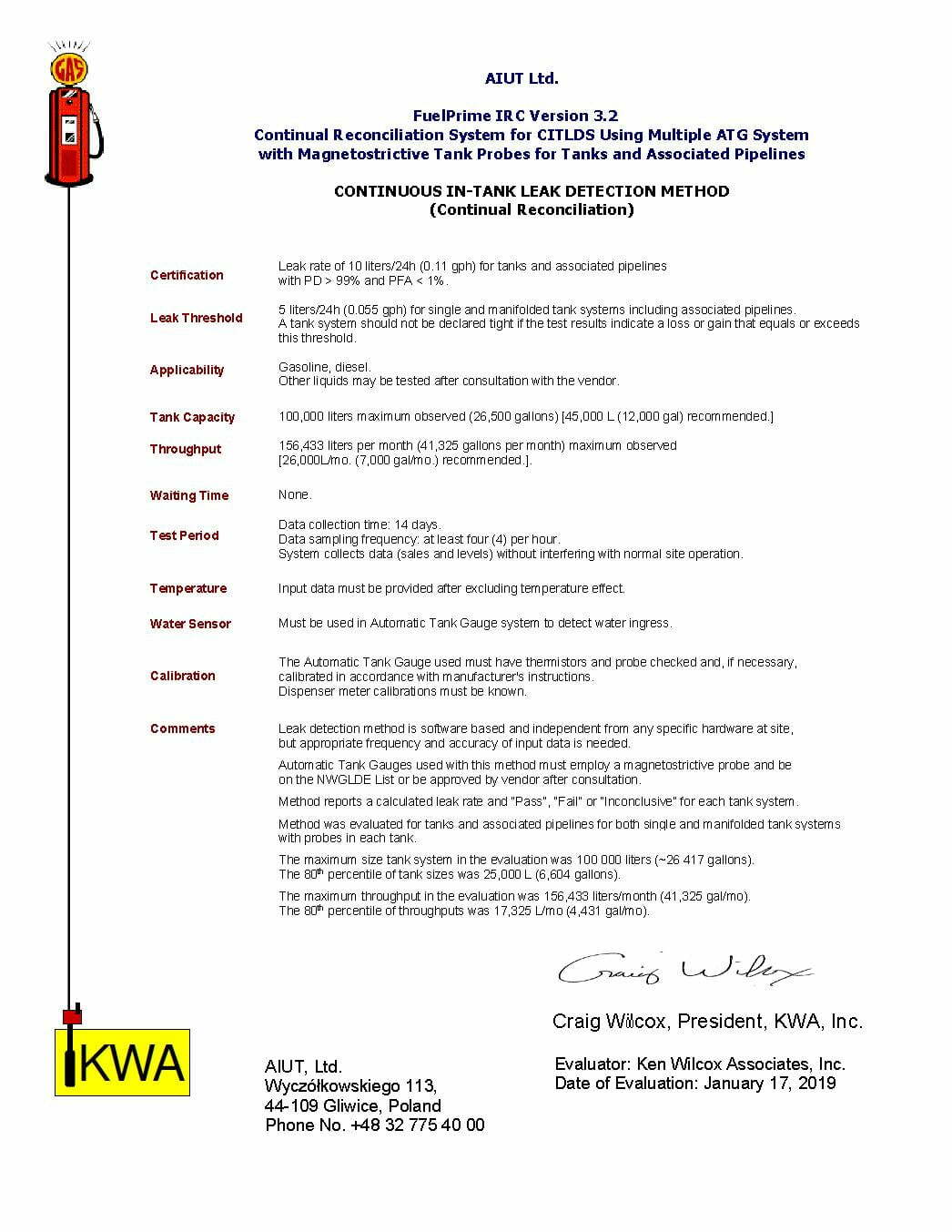 ICR SIR 3.2 Certificate picture